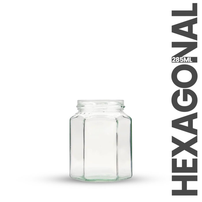 Glass Jar Hexagonal 285ml