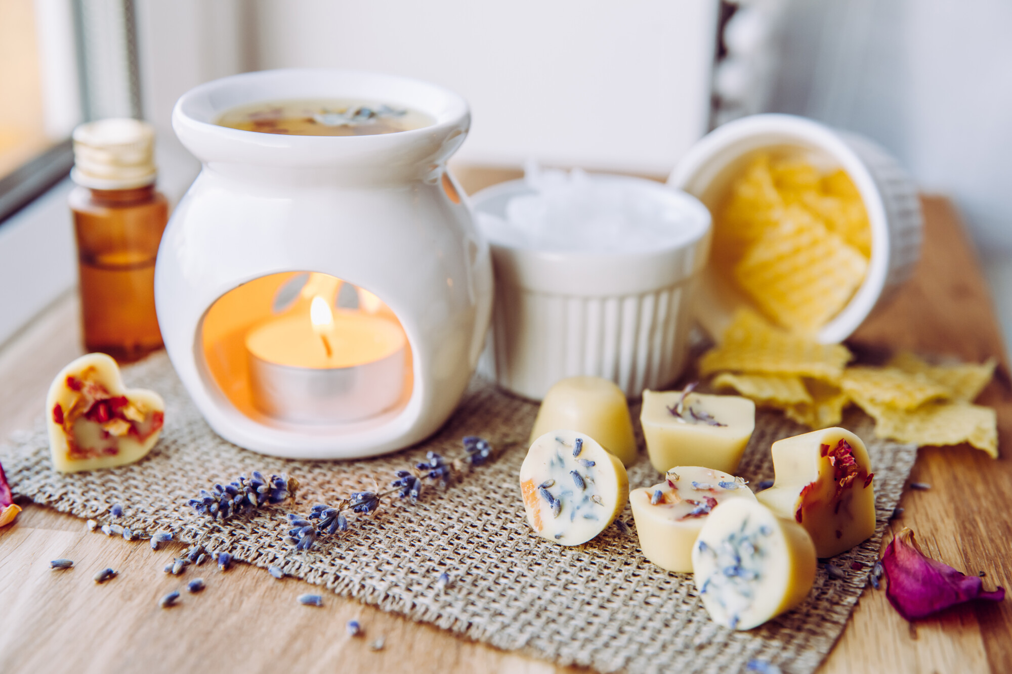 A set-up used to make your own wax melts.