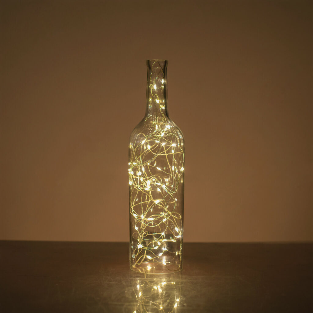 Decorated Wine Bottle with Lights