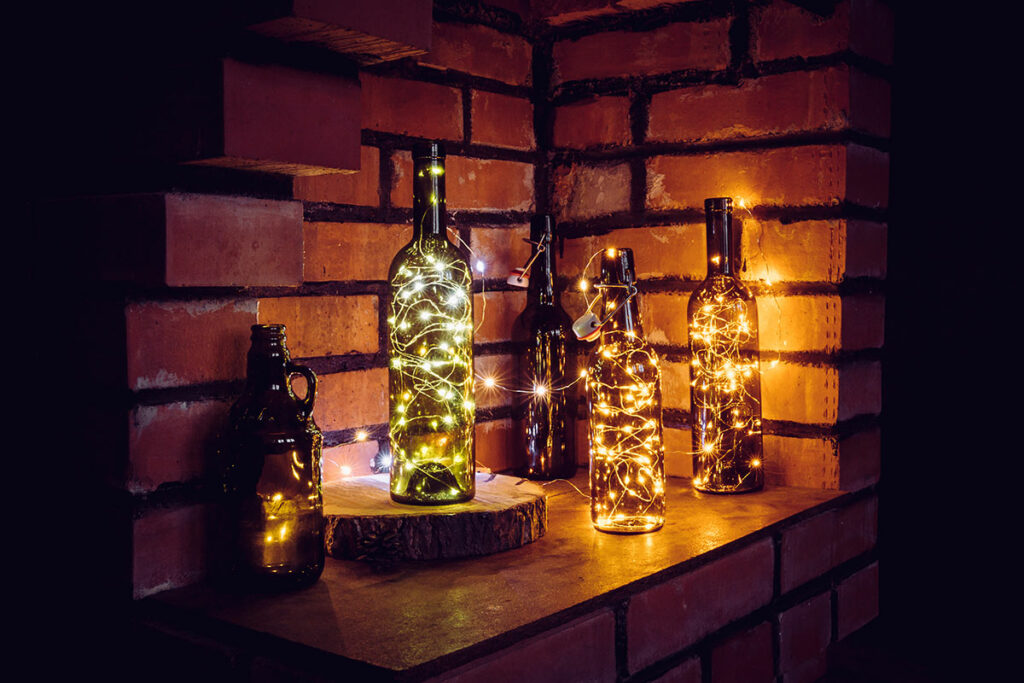 LED bottle lights for pubs or gardens