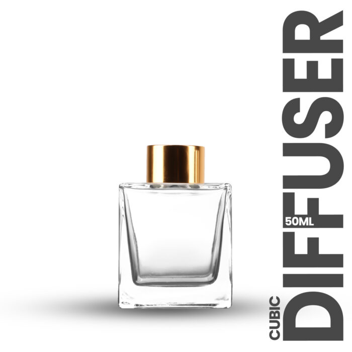 Cubic Diffuser Bottle with Gold Lid