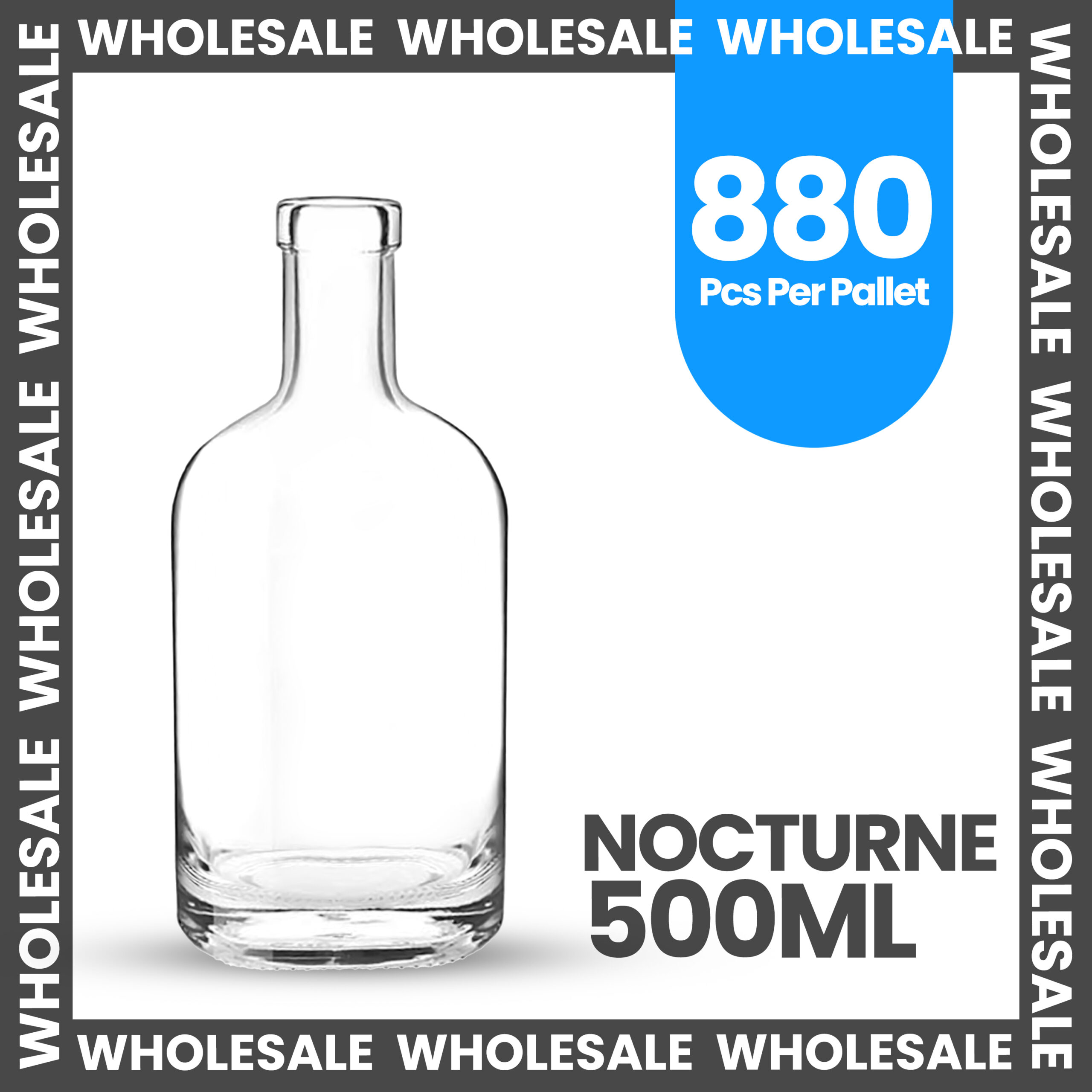 Wholesale repeated around image as a border. Picture of a bottle called Nocturne 500ml, 880 pcs per pallet