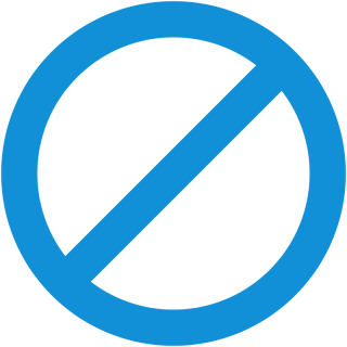 A blue no closure icon