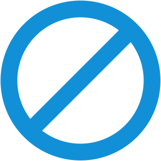 A blue no closure icon