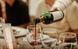 red wine being poured