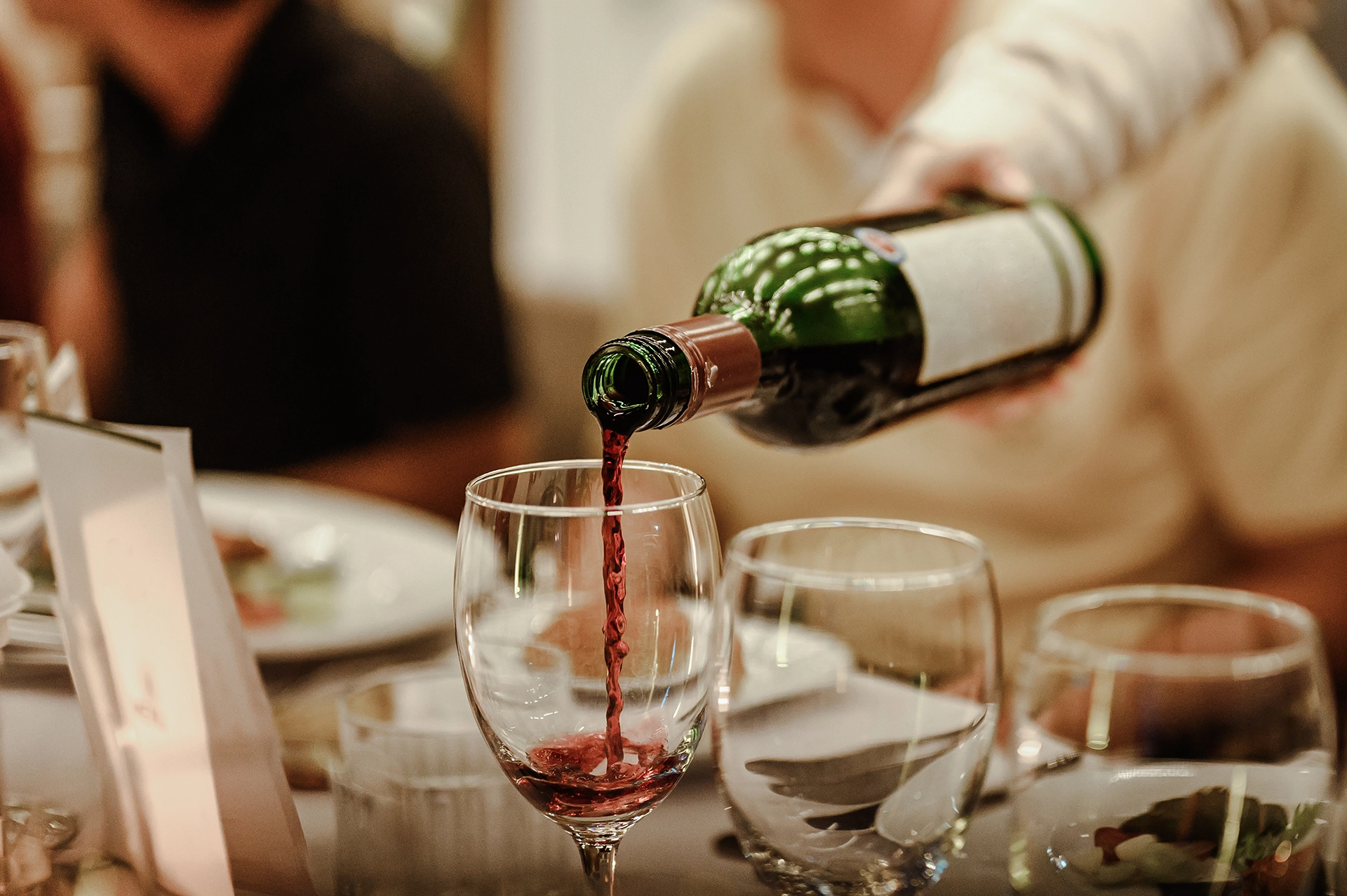 red wine being poured