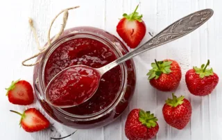 Strawberry Jam in a glass container