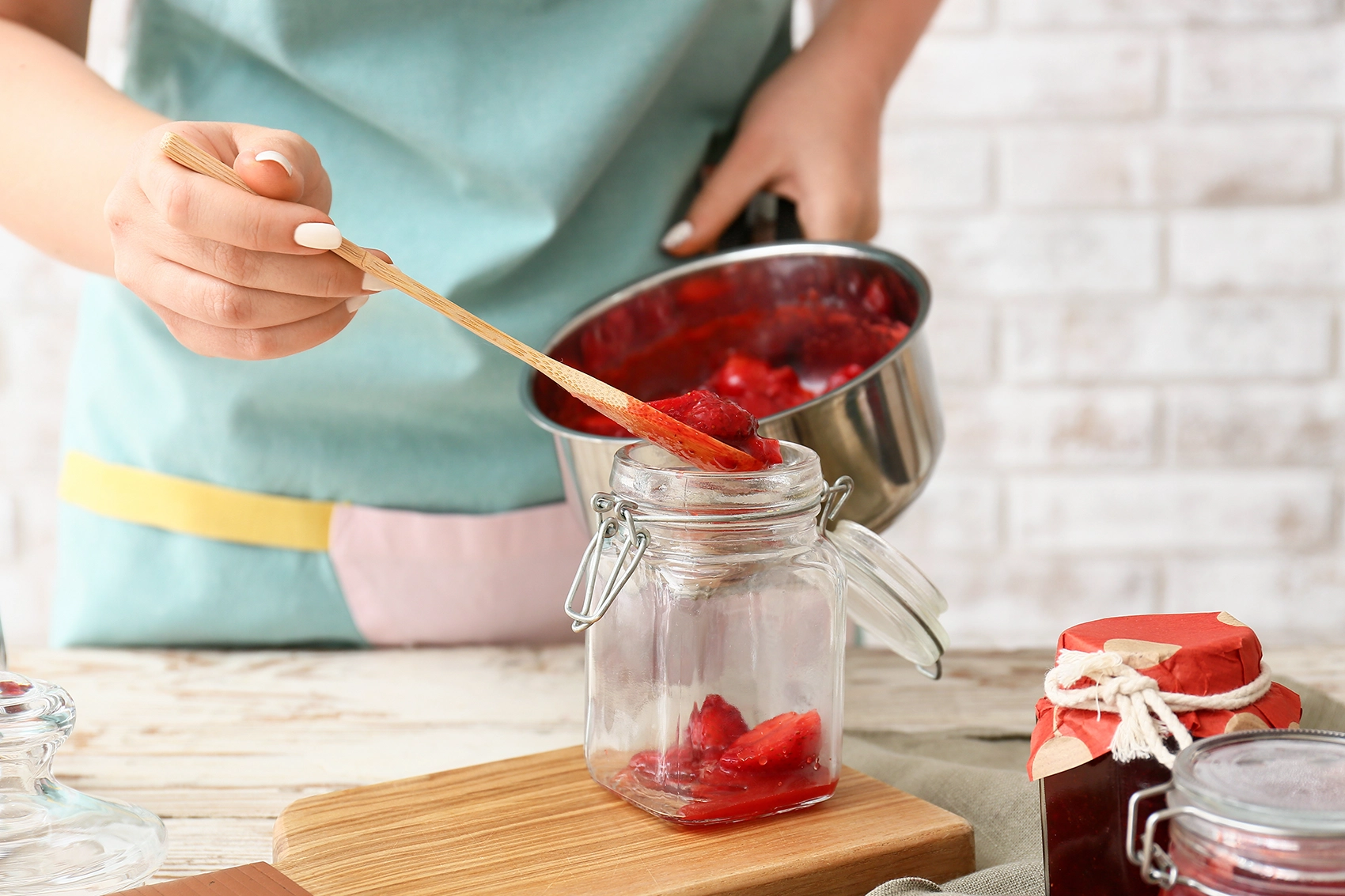 strawberry jam container